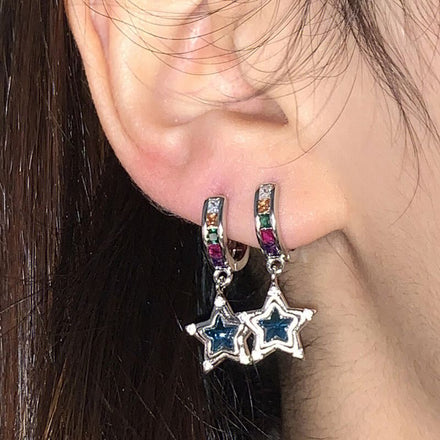 Blue Star Earrings