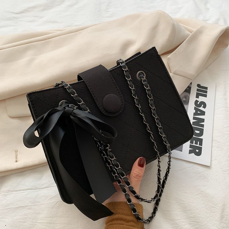 PU Rhombus Chain Strap Crossbody bag