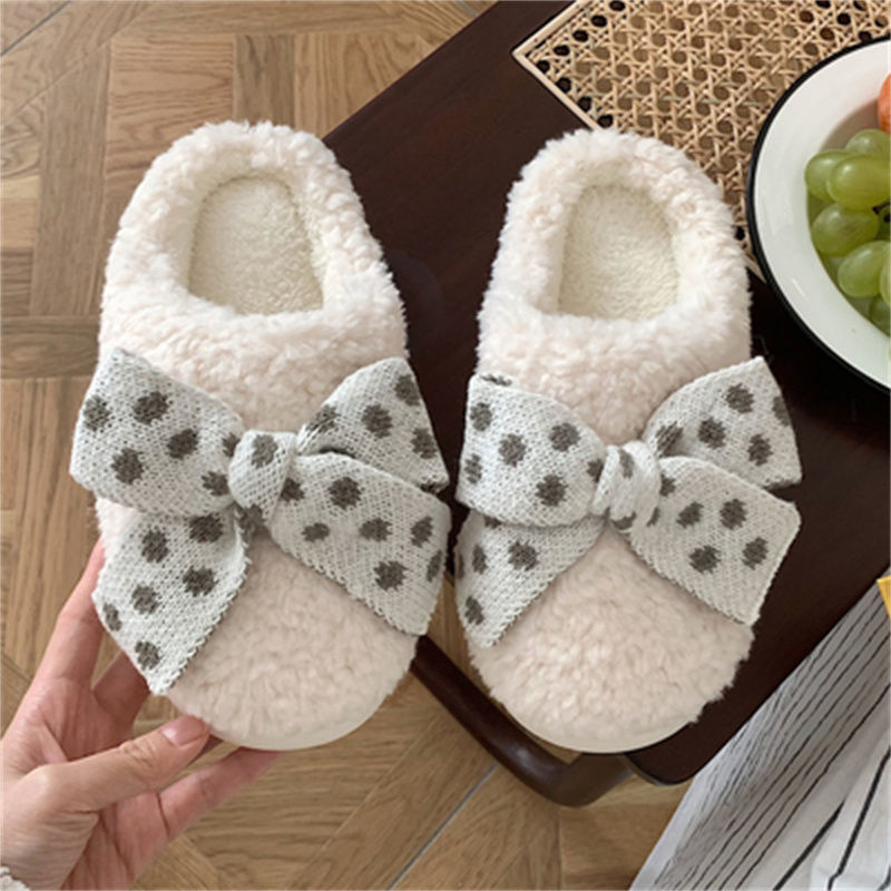 Bow Fluffy Slippers