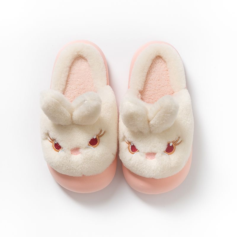 Cartoon color matching plush slippers