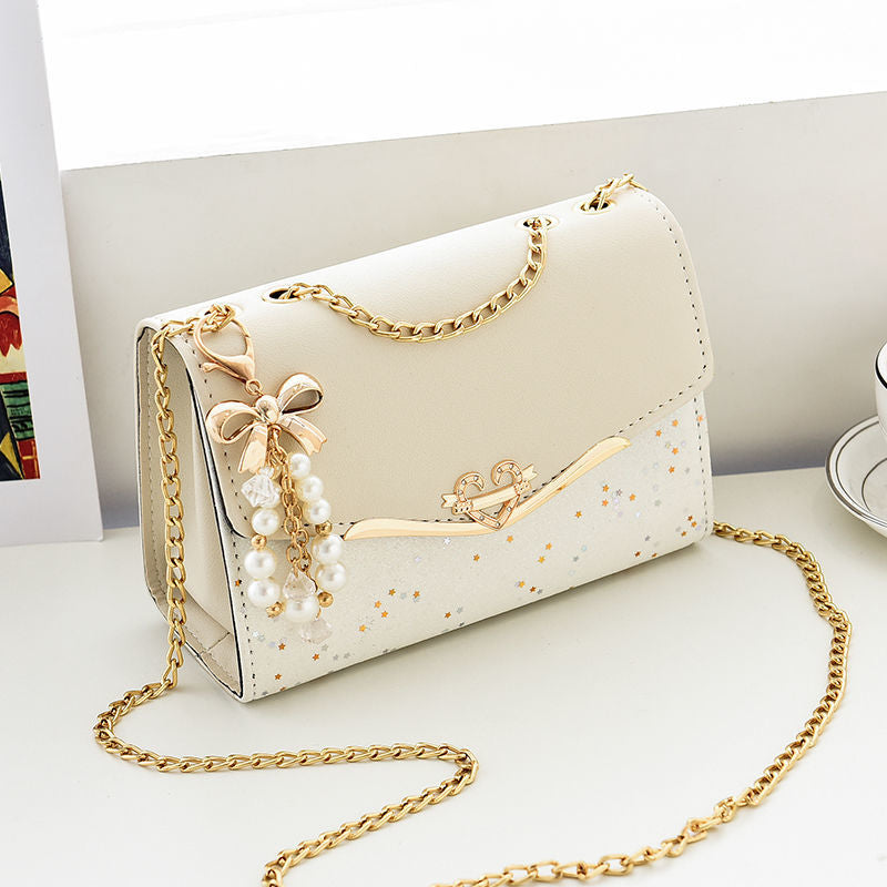 PU Bling Chain Strap Crossbody Bag