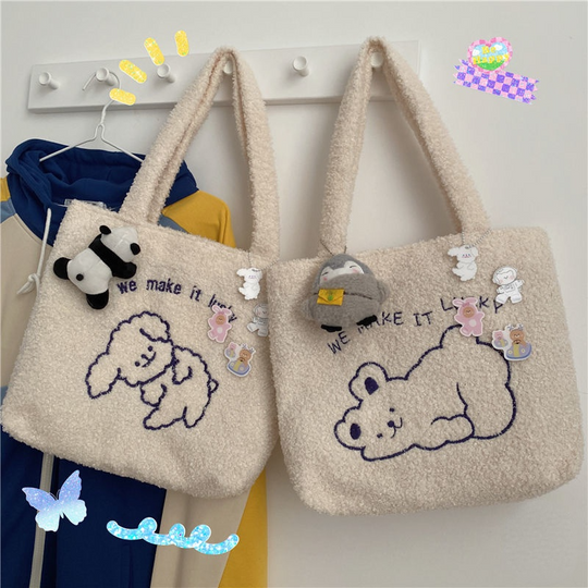 Fluffy Bear Shoulder Bag