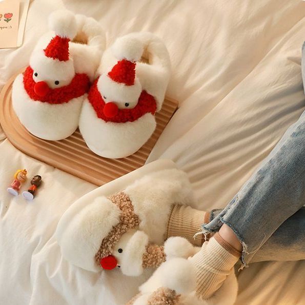 Christmas Snowman Fluffy slippers