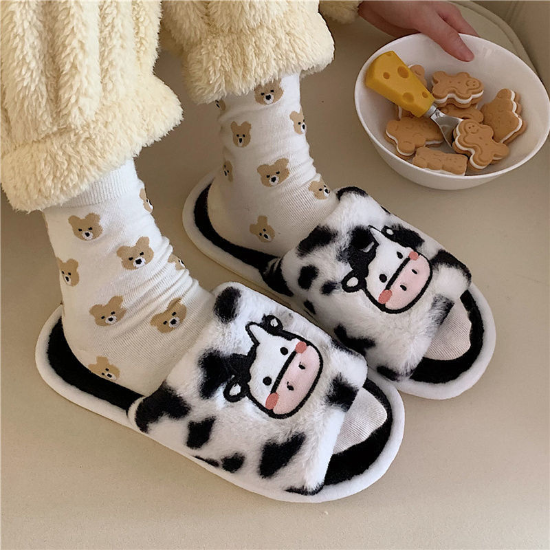 Cow Fluffy Slippers