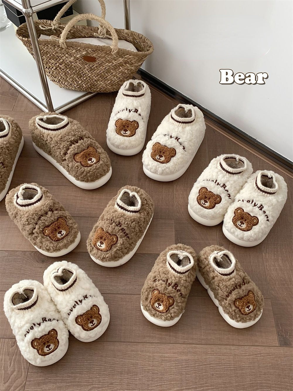 Cute Bear Fluffy Slippers