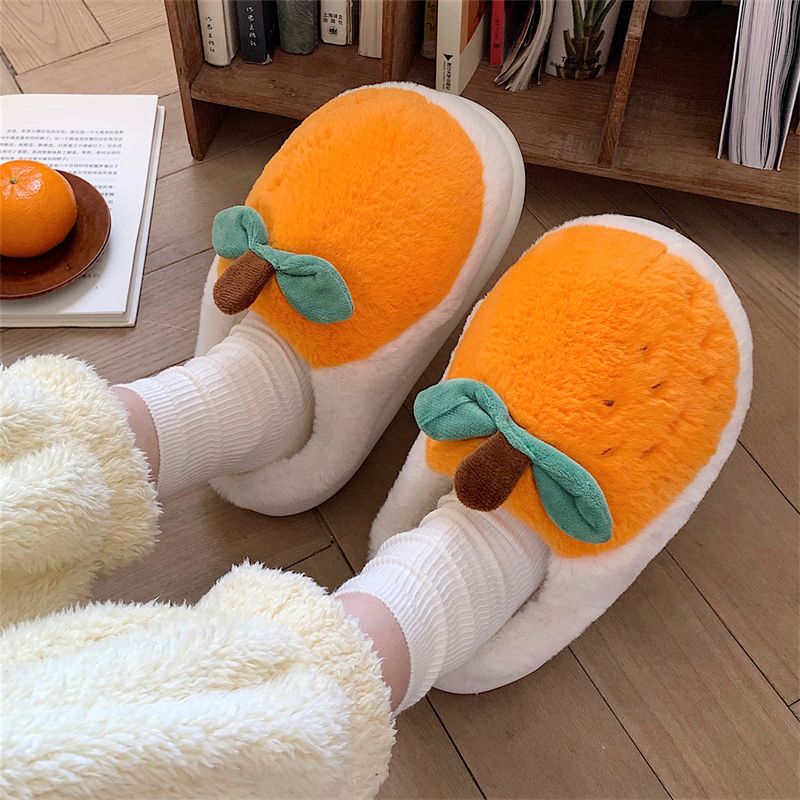 Lovely orange cotton slippers