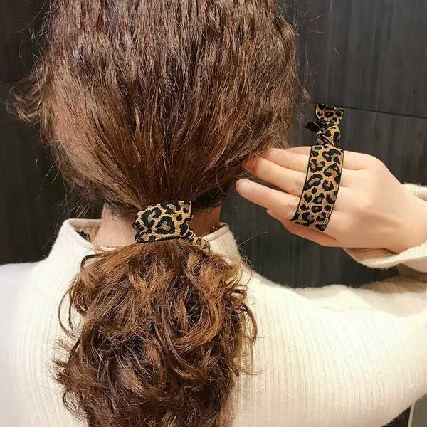 Leopard Print Hair Ties, 3pcs