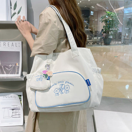 Canvas Flower Shoulder Bag