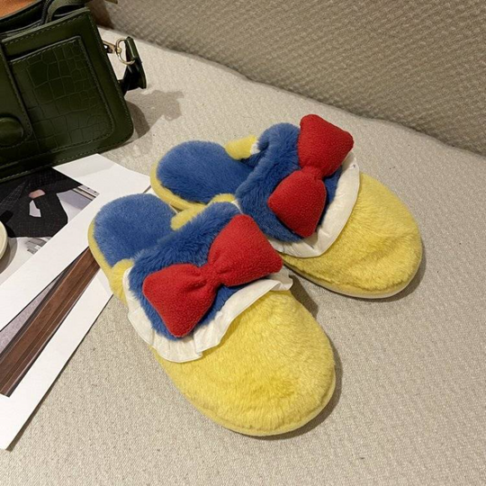 Bow Fluffy Slippers