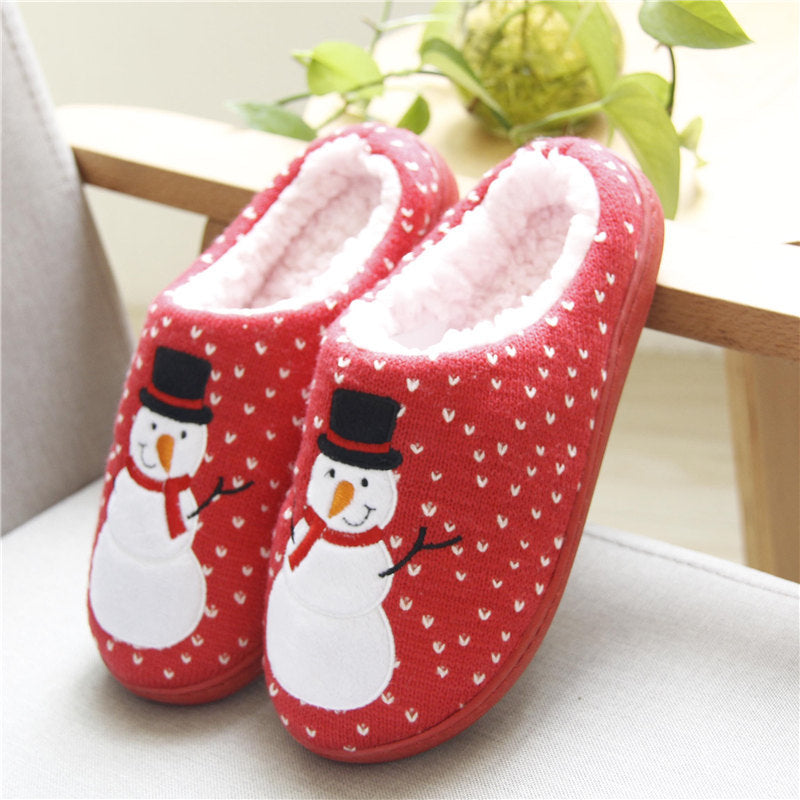 Christmas Snowman Couple Fluffy slippers