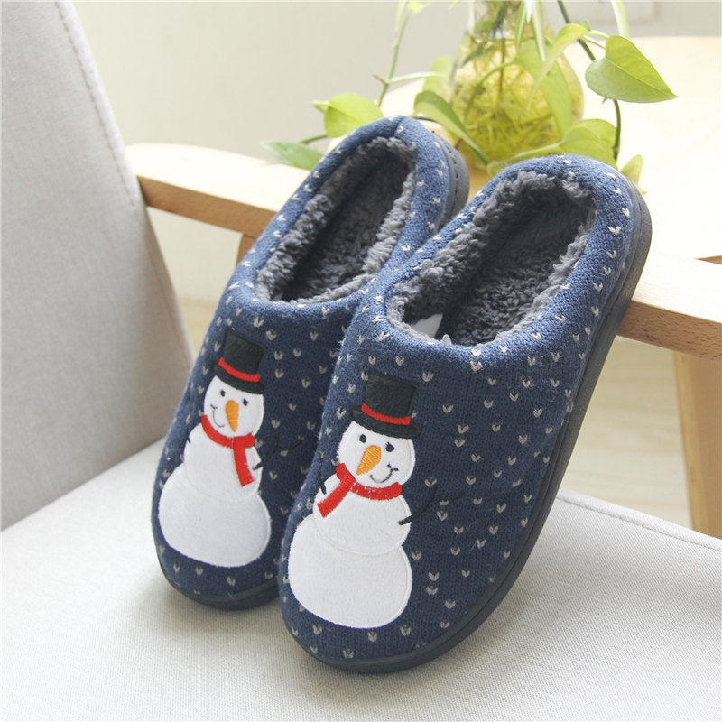 Christmas Snowman Couple Fluffy slippers