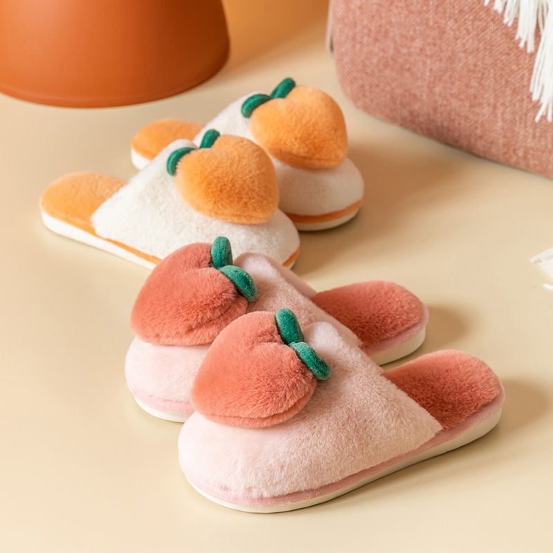 Peach Fluffy Slippers