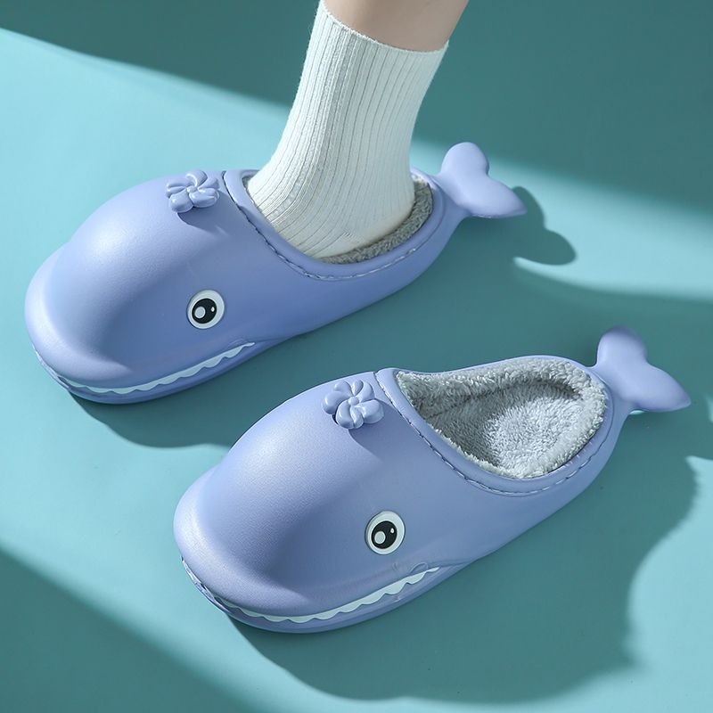 Cute Little Whale Cotton Slippers