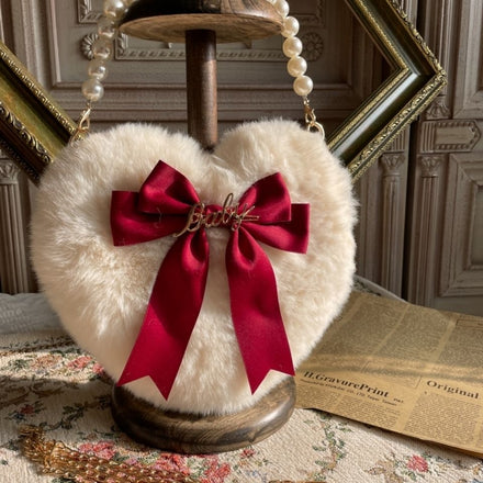 Fluffy Heart Hand Bag