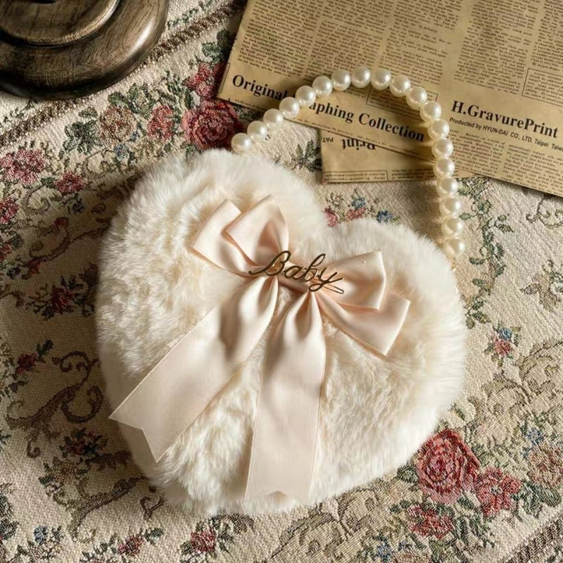 Fluffy Heart Hand Bag