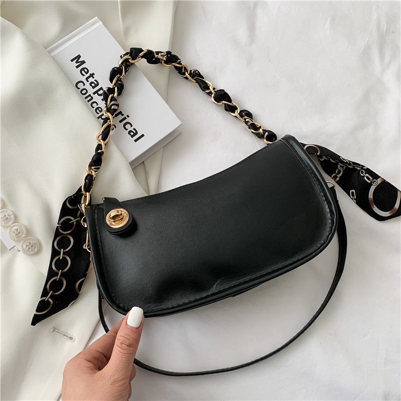 PU Chain Strap Shoulder  Bag