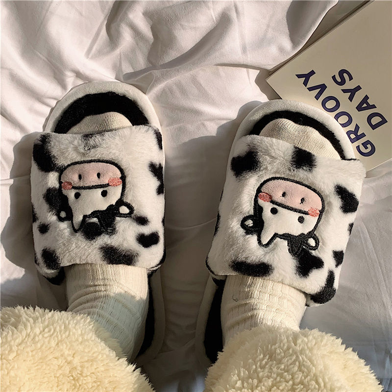 Cow Fluffy Slippers