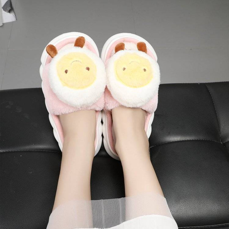 Cute yolk cotton slippers