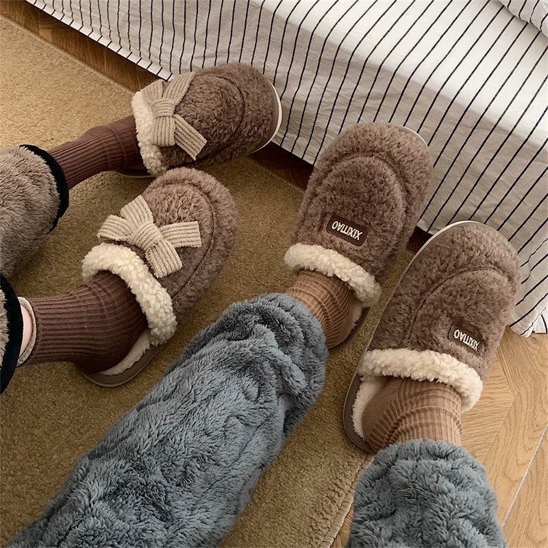 Bow Fluffy Slippers