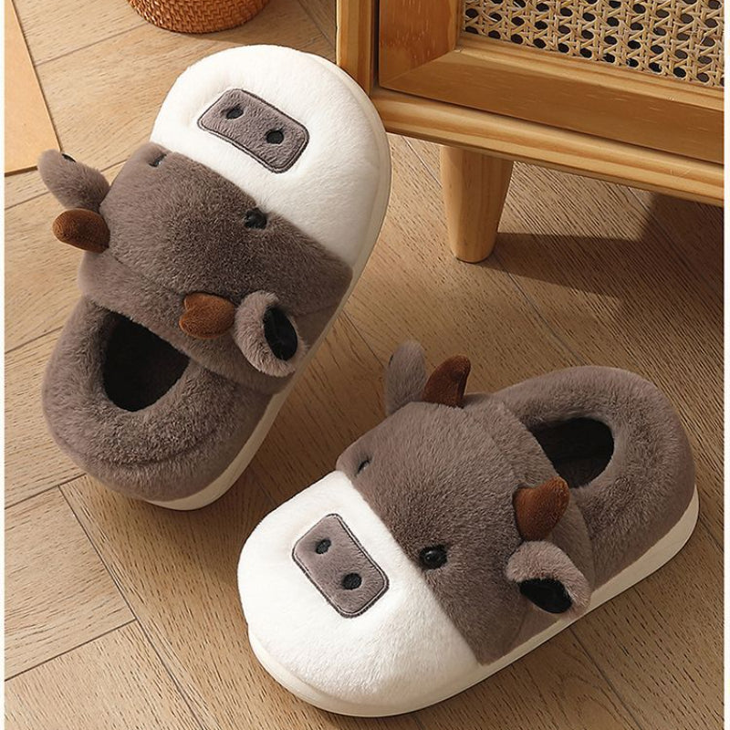 Cute cartoon cow slipper