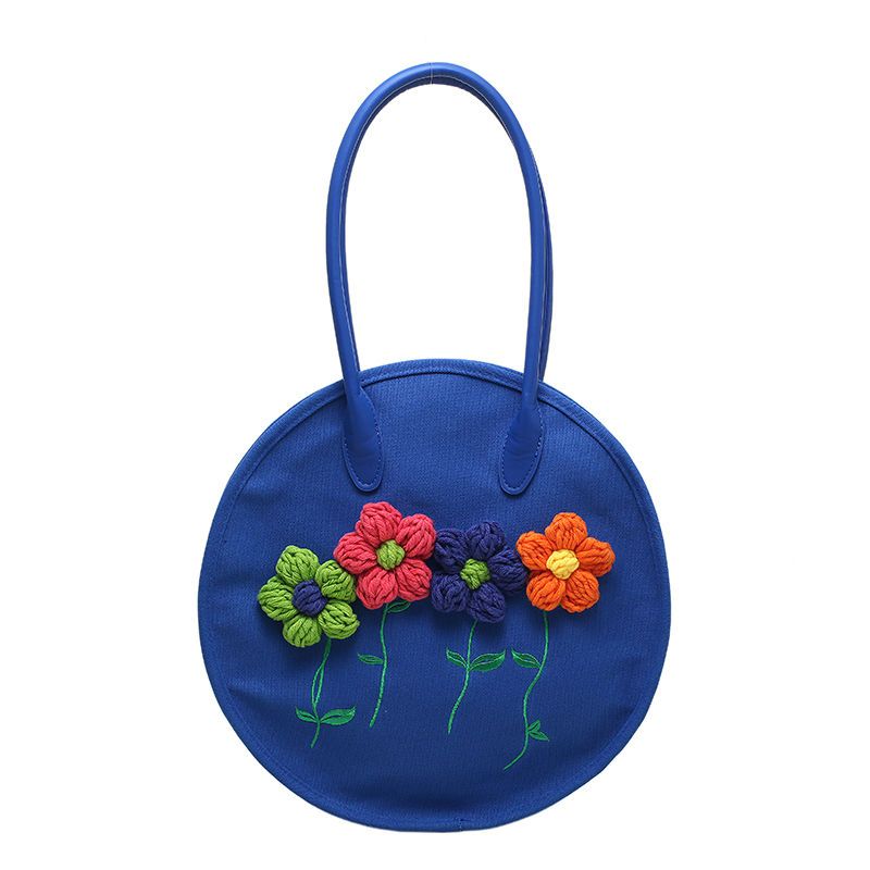 Canvas Flower Crossbody Bag