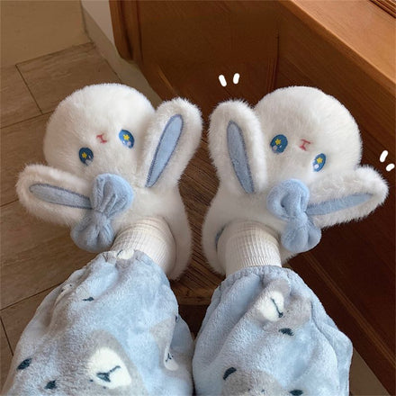 Cute girly heart rabbit slippers