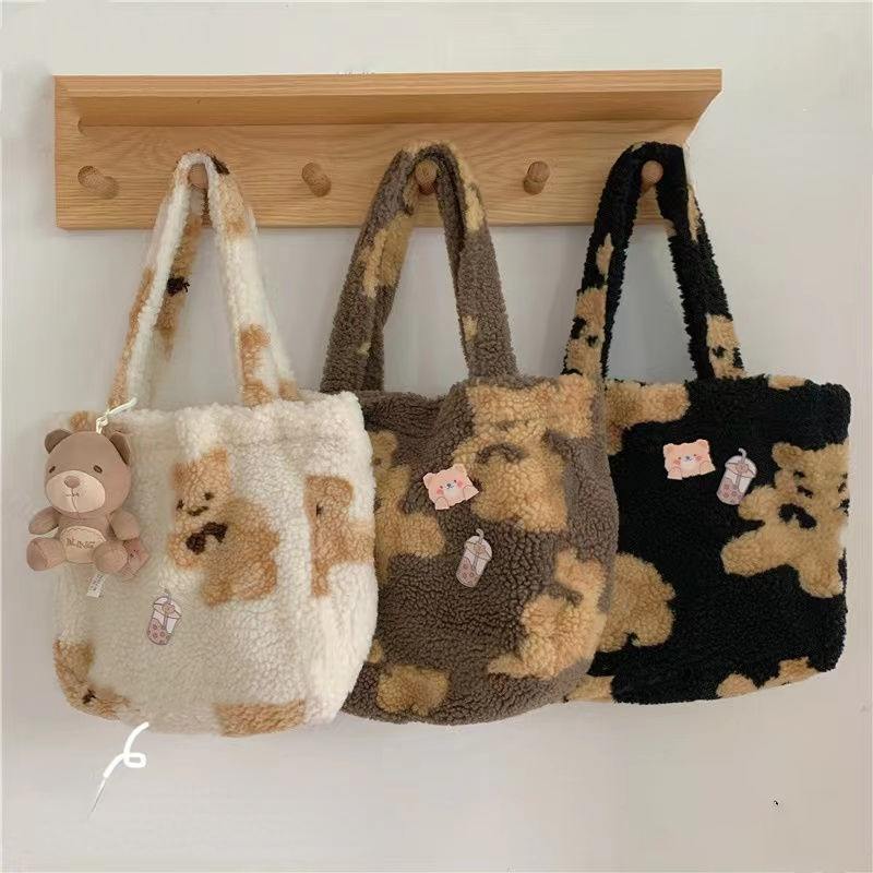 Fluffy Bear Shoulder Bag