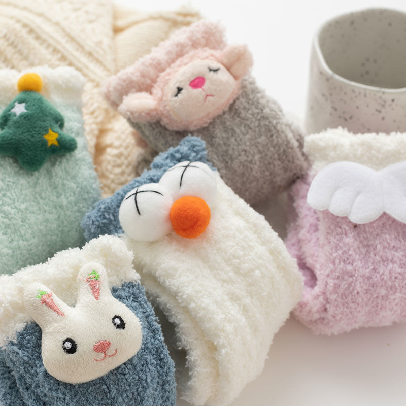 Fluffy Bow Socks, 3-Pair Pack