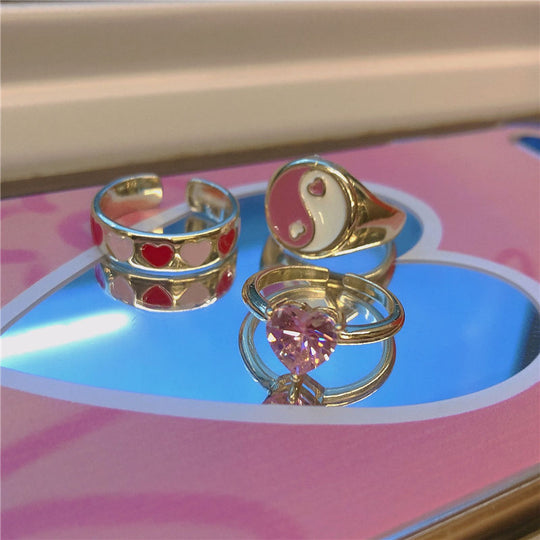 Pink Heart Rings