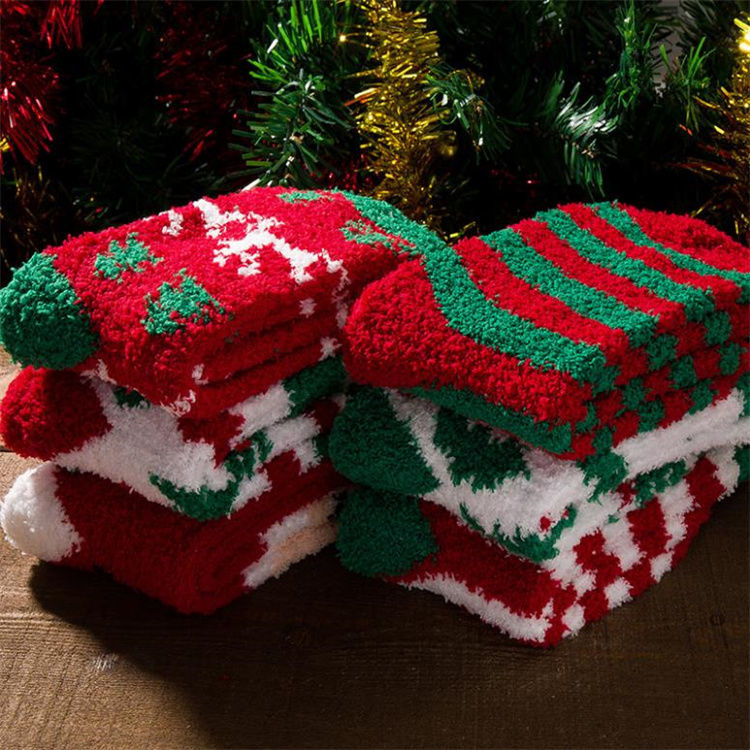 Christmas Fluffy Socks, 3-Pair Pack