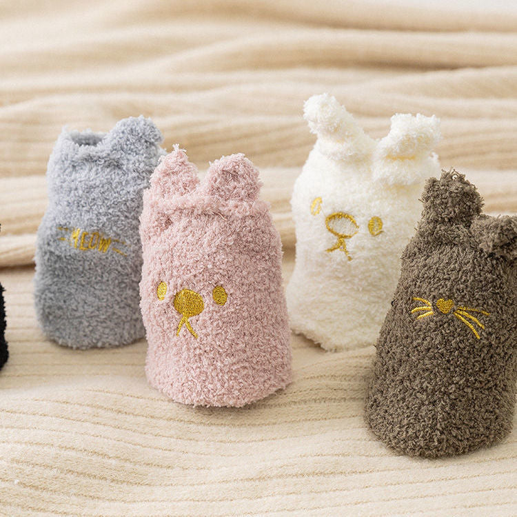 Fluffy Rabbit Socks, 3-Pair Pack