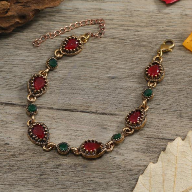 Vintage Red And Green Bracelet
