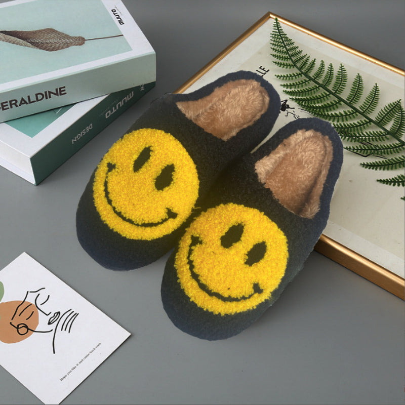 Cute smiley cotton slippers