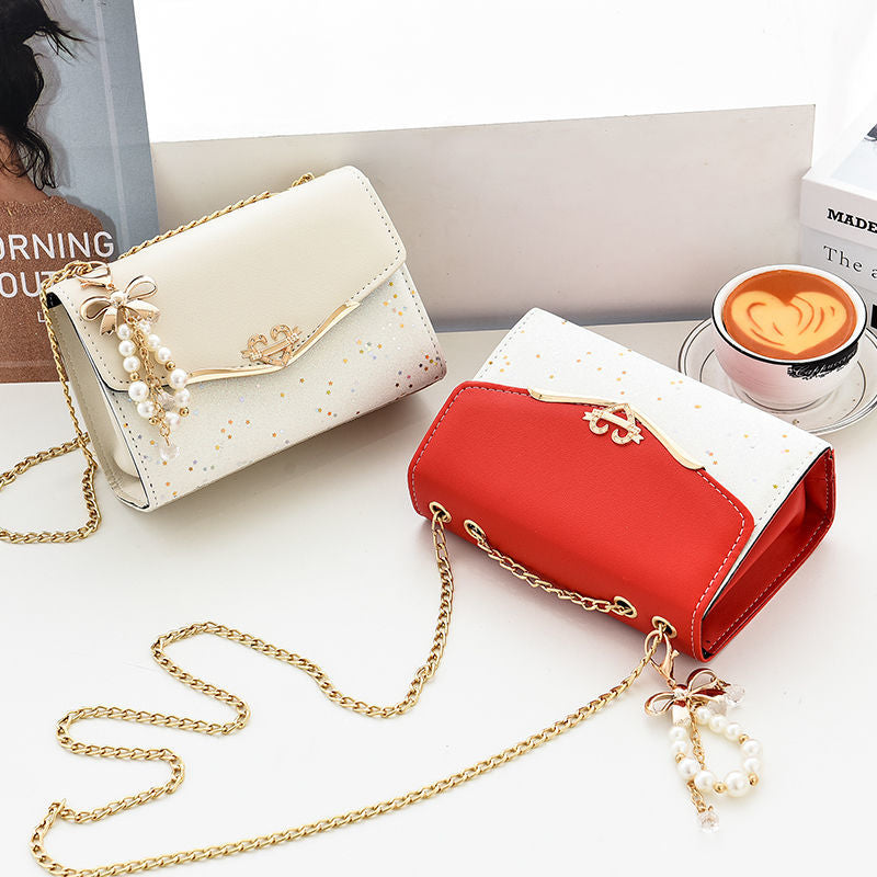 PU Bling Chain Strap Crossbody Bag