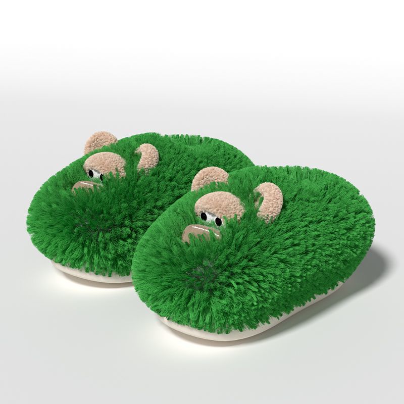 Cute Monkey Fluffy Slippers