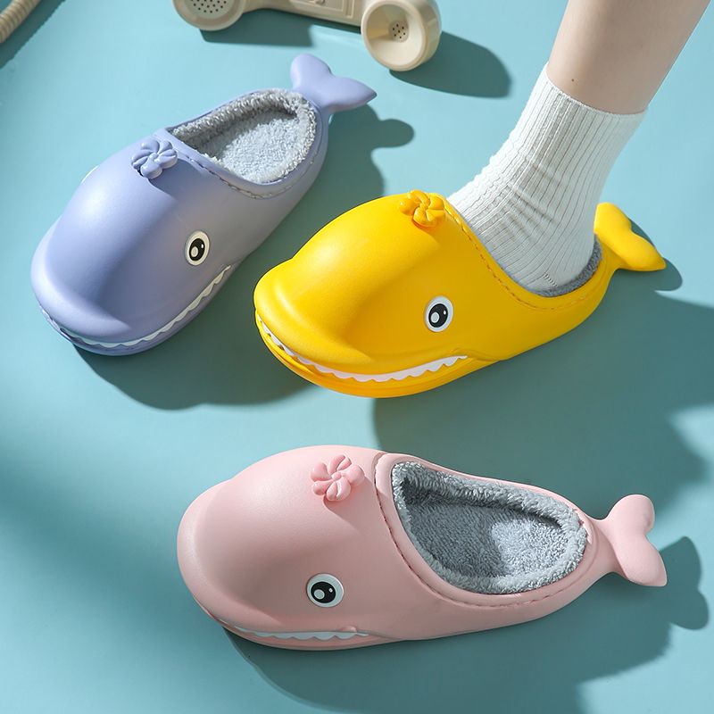 Cute Little Whale Cotton Slippers