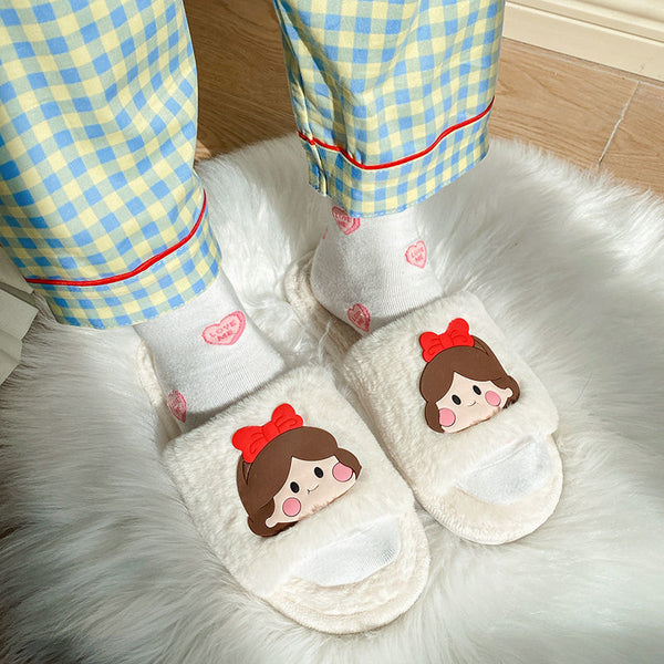 Girls Fluffy Slippers