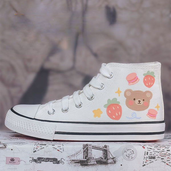 Strawberry Bear Canvas Shoes