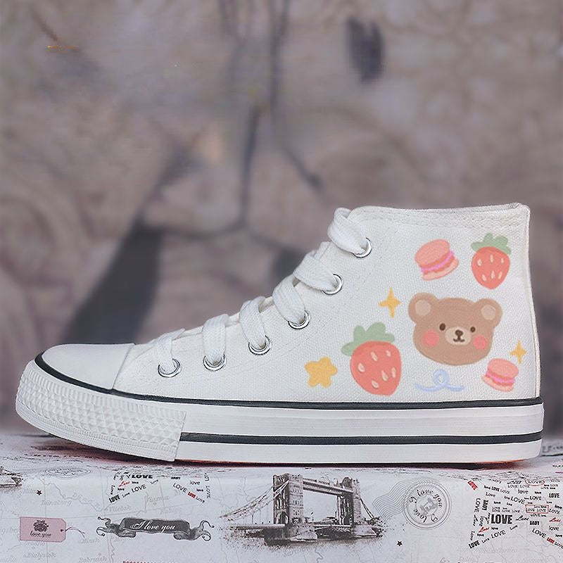 Strawberry Bear Canvas Shoes