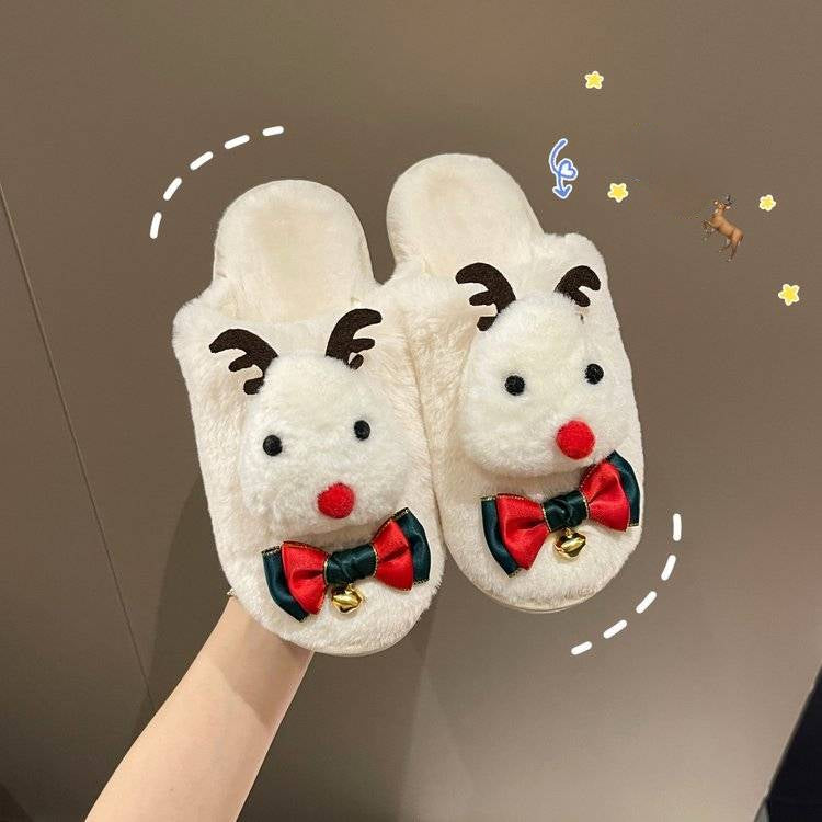 Christmas Deer Fluffy slippers