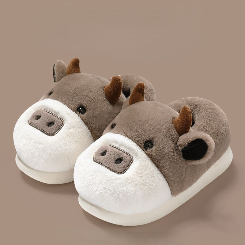 Cute cartoon cow slipper