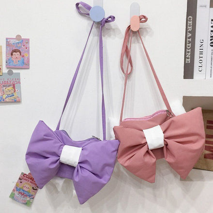 Canvas Bow Crossbody Bag