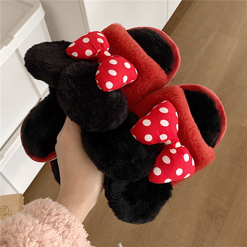 Bow Fluffy Slippers