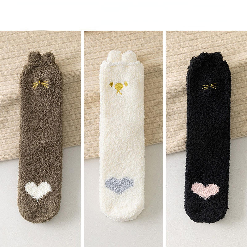 Fluffy Rabbit Socks, 3-Pair Pack