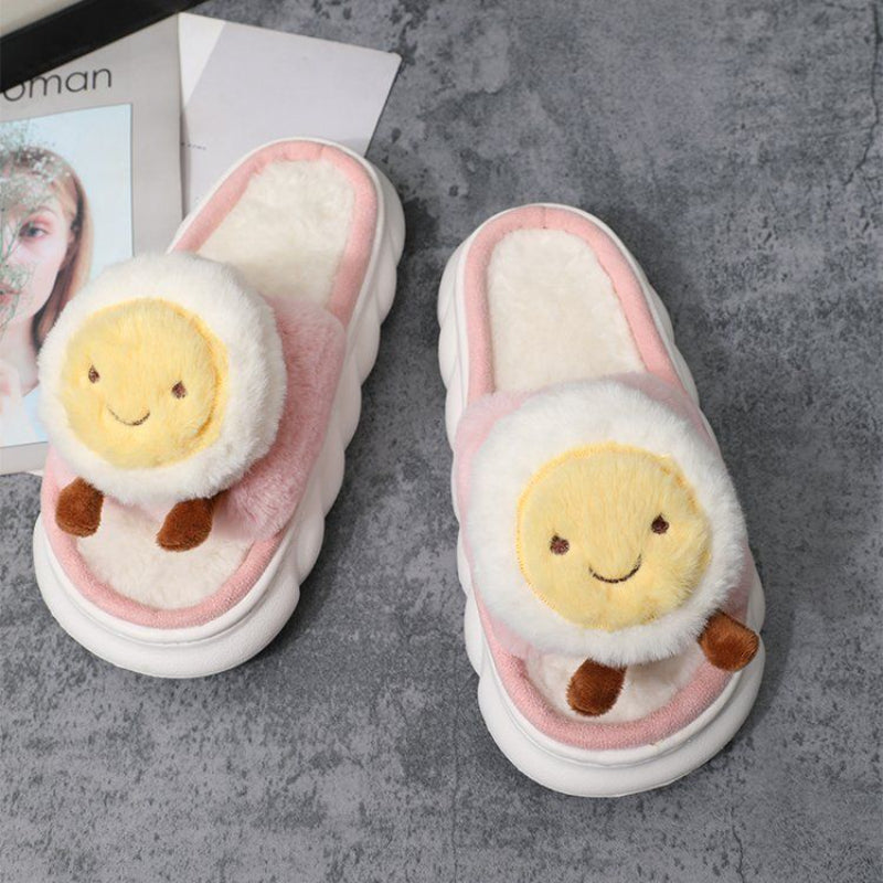 Cute yolk cotton slippers