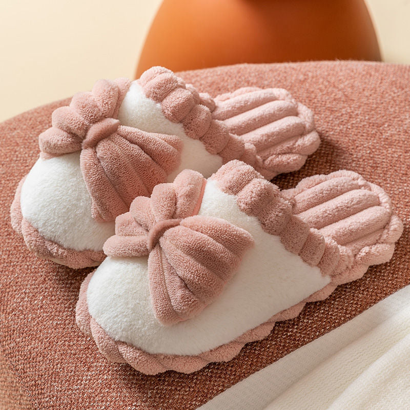 Bow Fluffy Slippers