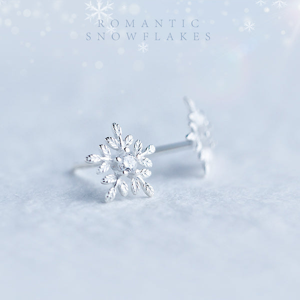 925 Silver Snowflake Earrings