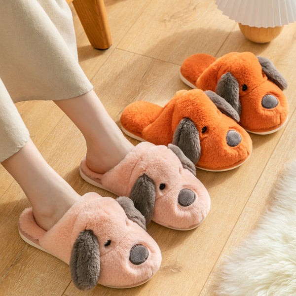 Fluffy dog outlet slippers