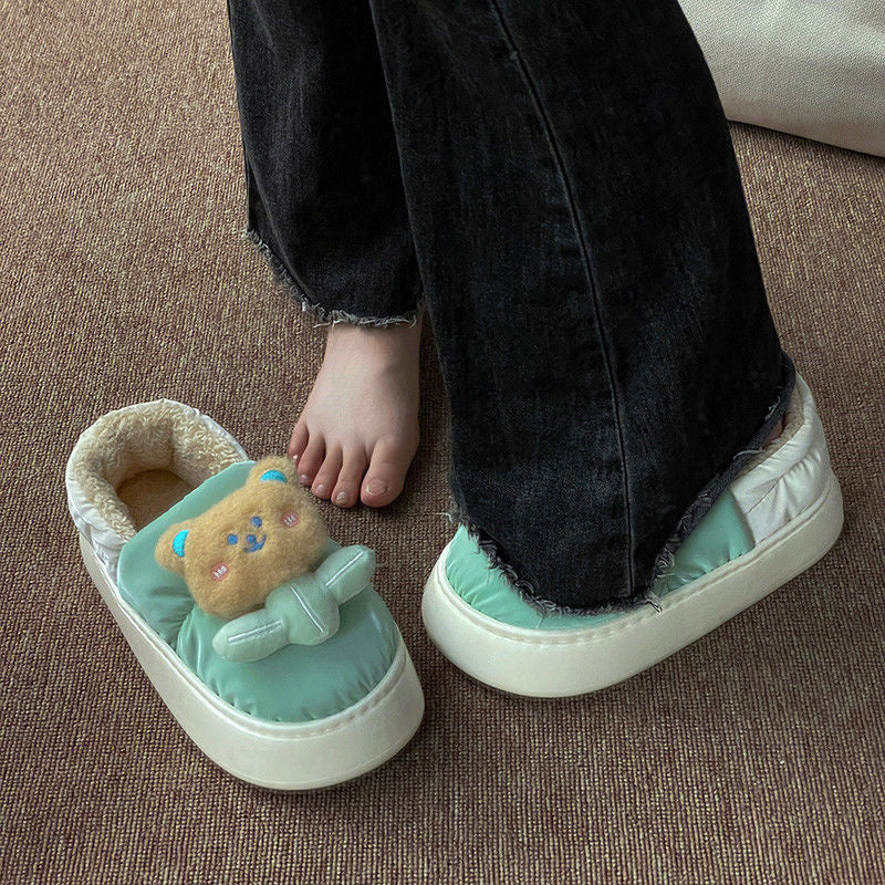 Cute Bear PU Slippers