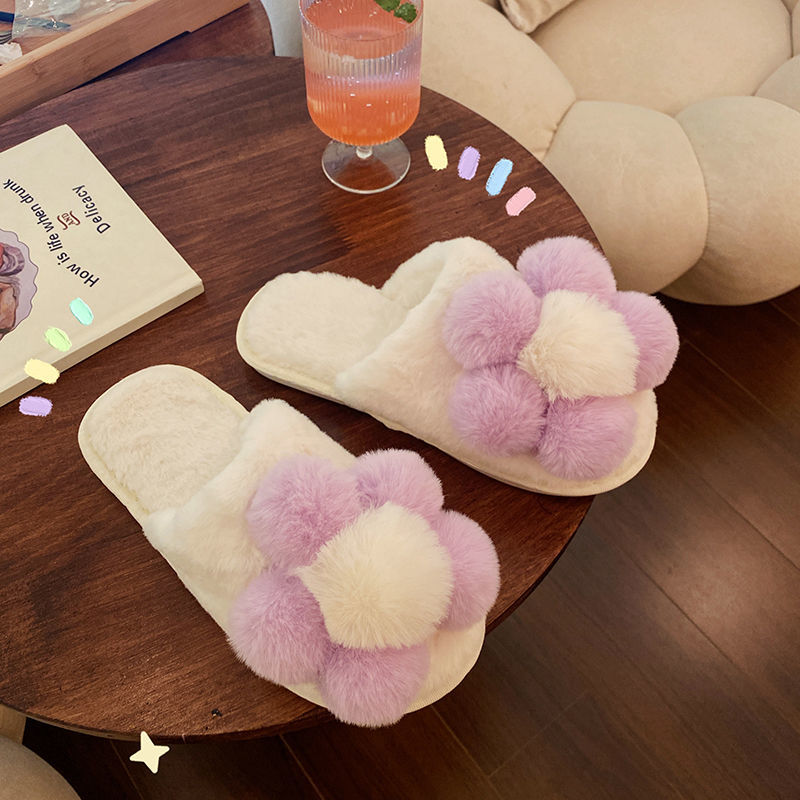 Flower Fluffy Slippers